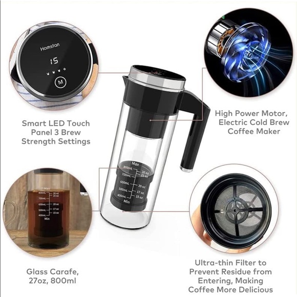Homston Dining Homstan Electric Cold Brew Coffee Maker Ice Coffee
